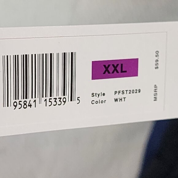 Calvin Klein Performance White Black Chest Logo Cotton Poly Activewear Top XXL - Picture 12 of 16